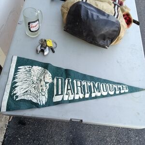 Dartmouth Green and White Collegiate Pennant 1950s